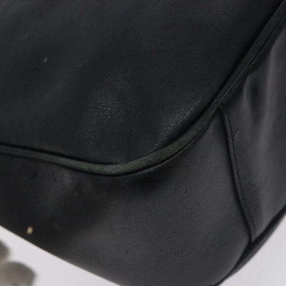 GUCCI Bamboo Hand Bag Leather Black Gold 001 0166 1638 Auth 130572 - Picture 6 of 16